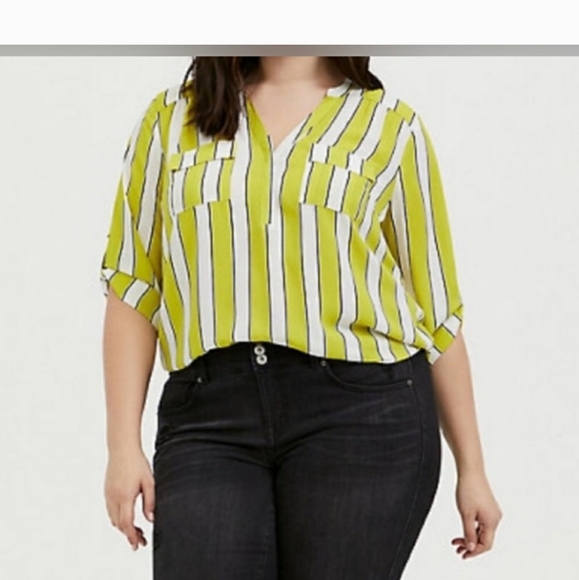 Torrid Harper Georgette Pullover 3/4 Sleeve Blouse - Picture 2 of 10